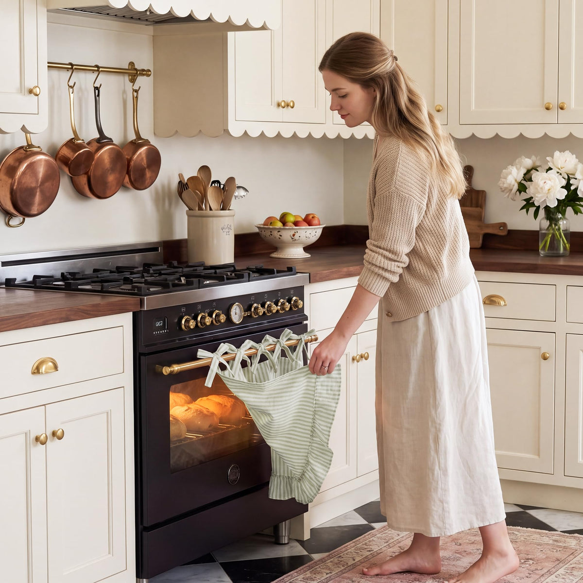 NICETOWN Oven Skirt Curtain for Kitchen Cabinet Decor 31 x 22 inches Long