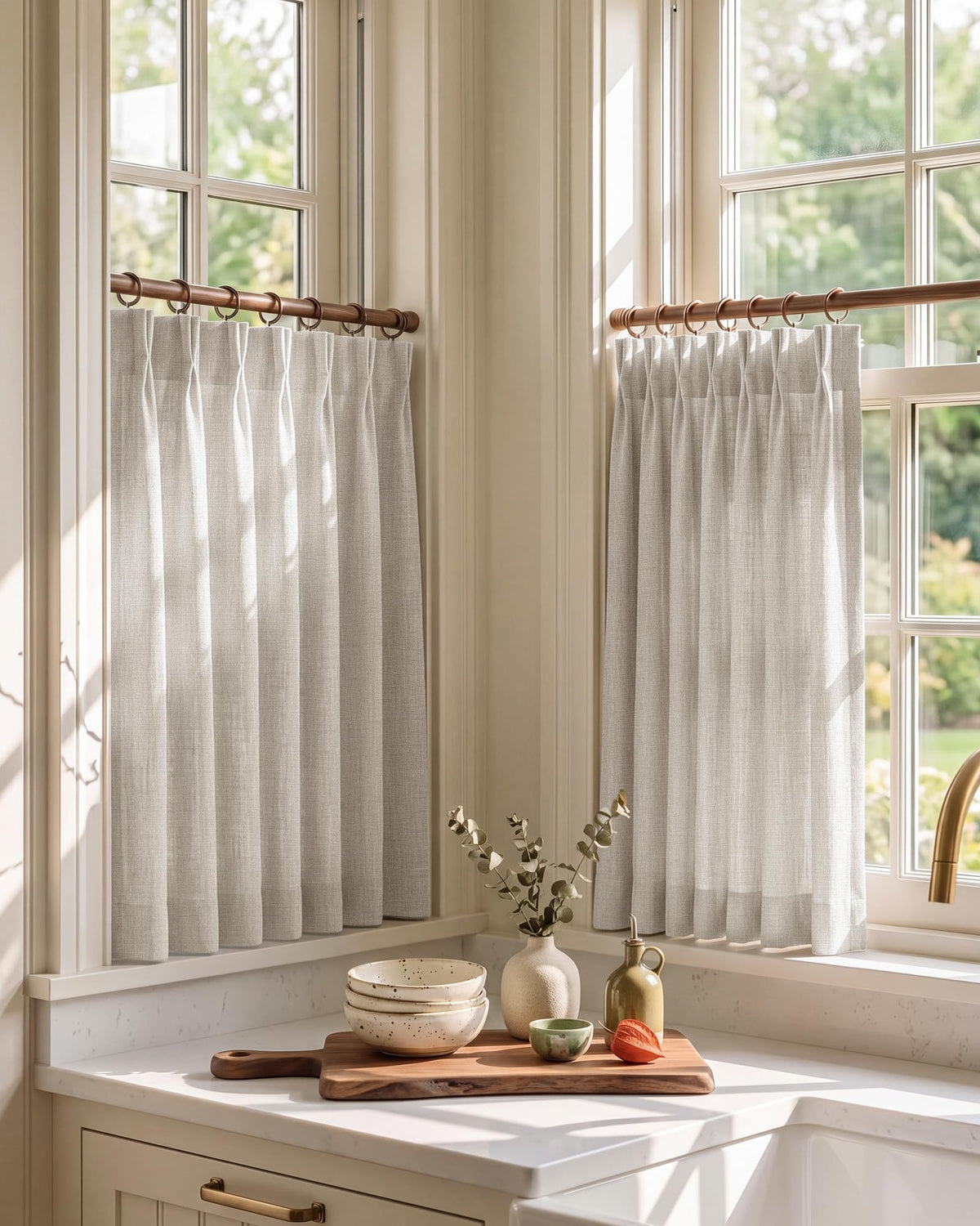 NICETOWN Ivory Pinch Pleated Curtains 108 Inches Long, 2 Panels, W40xL108