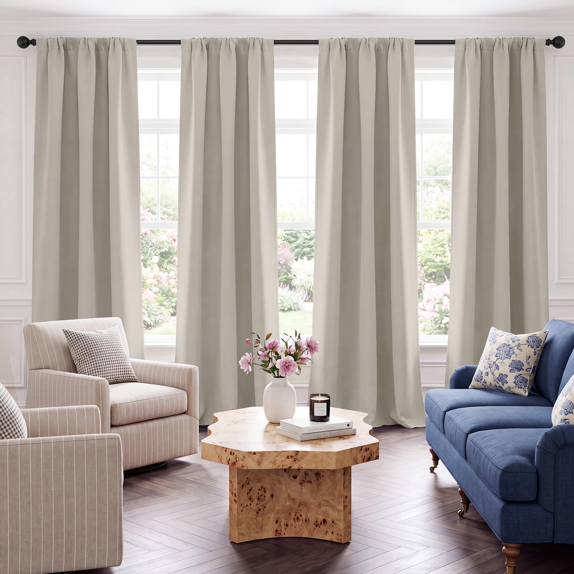 Blackout Privacy Window Ready Made Curtains - 4 Panel