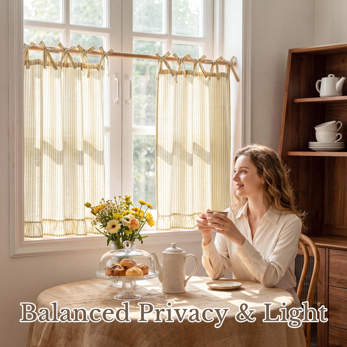 NICETOWN Oven Skirt Curtain for Kitchen Cabinet Decor 31 x 22 inches Long