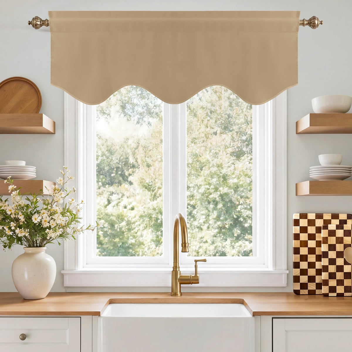 NICETOWN Farmhouse Valances for Windows Rustic Home Decor