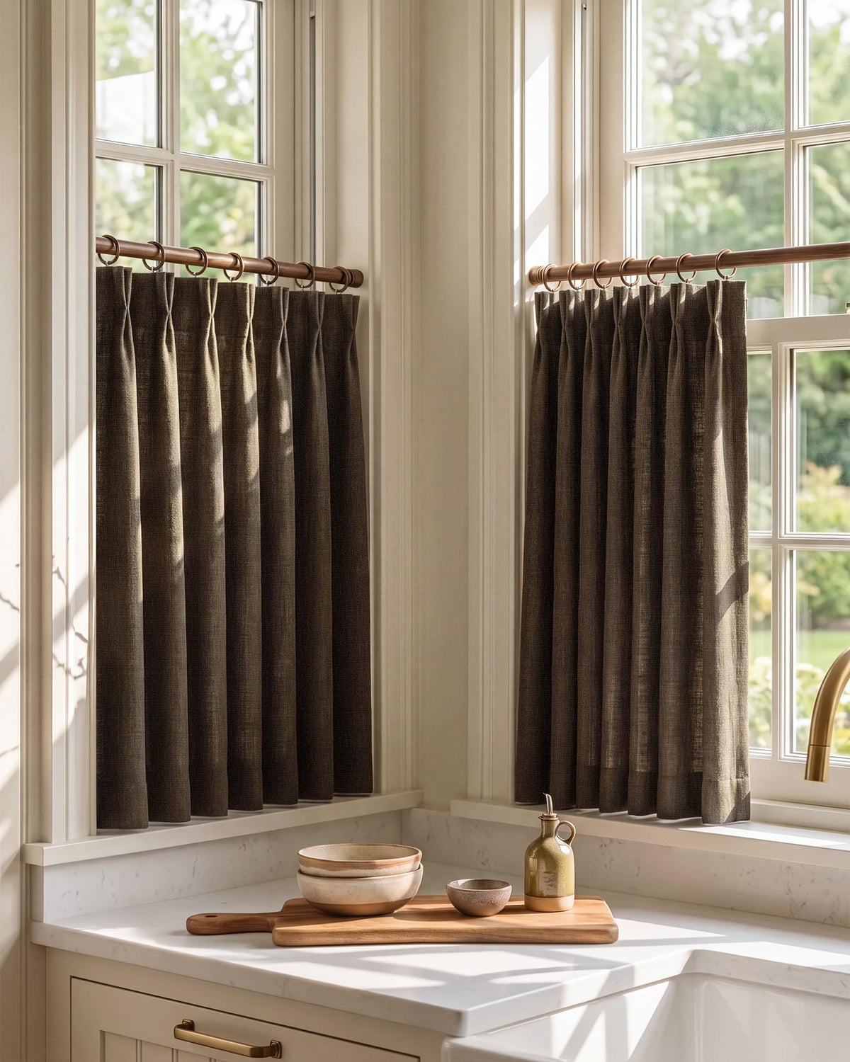 NICETOWN Ivory Pinch Pleated Curtains 108 Inches Long, 2 Panels, W40xL108