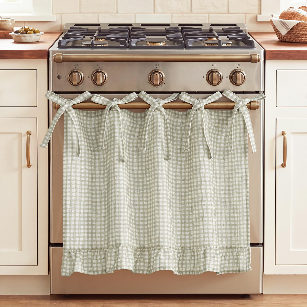 NICETOWN Oven Skirt Curtain for Kitchen Cabinet Decor 31 x 22 inches Long