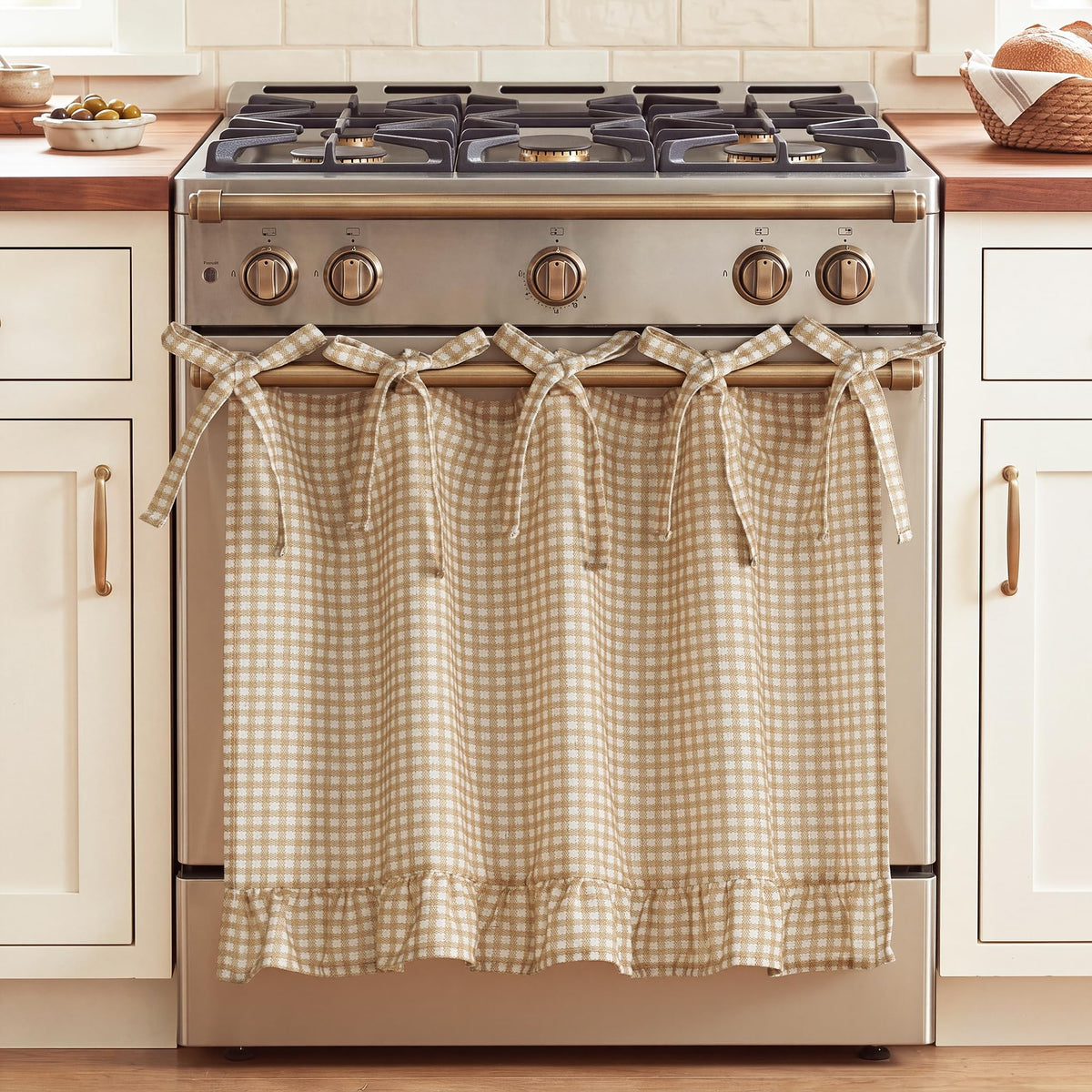 NICETOWN Oven Skirt Curtain for Kitchen Cabinet Decor 31 x 22 inches Long