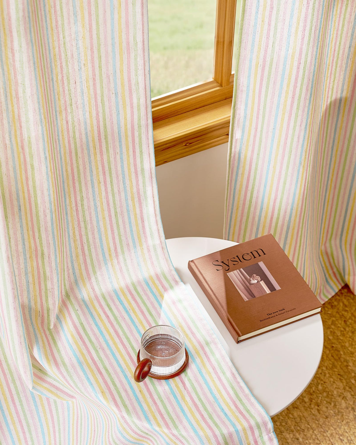 NICETOWN Creamy Yellow Buffalo Plaid Linen Rustic Curtains 84 Inches Long