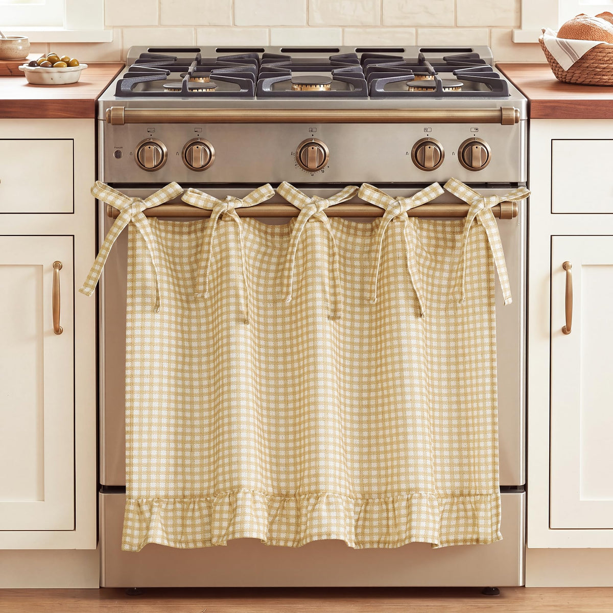 NICETOWN Oven Skirt Curtain for Kitchen Cabinet Decor 31 x 22 inches Long