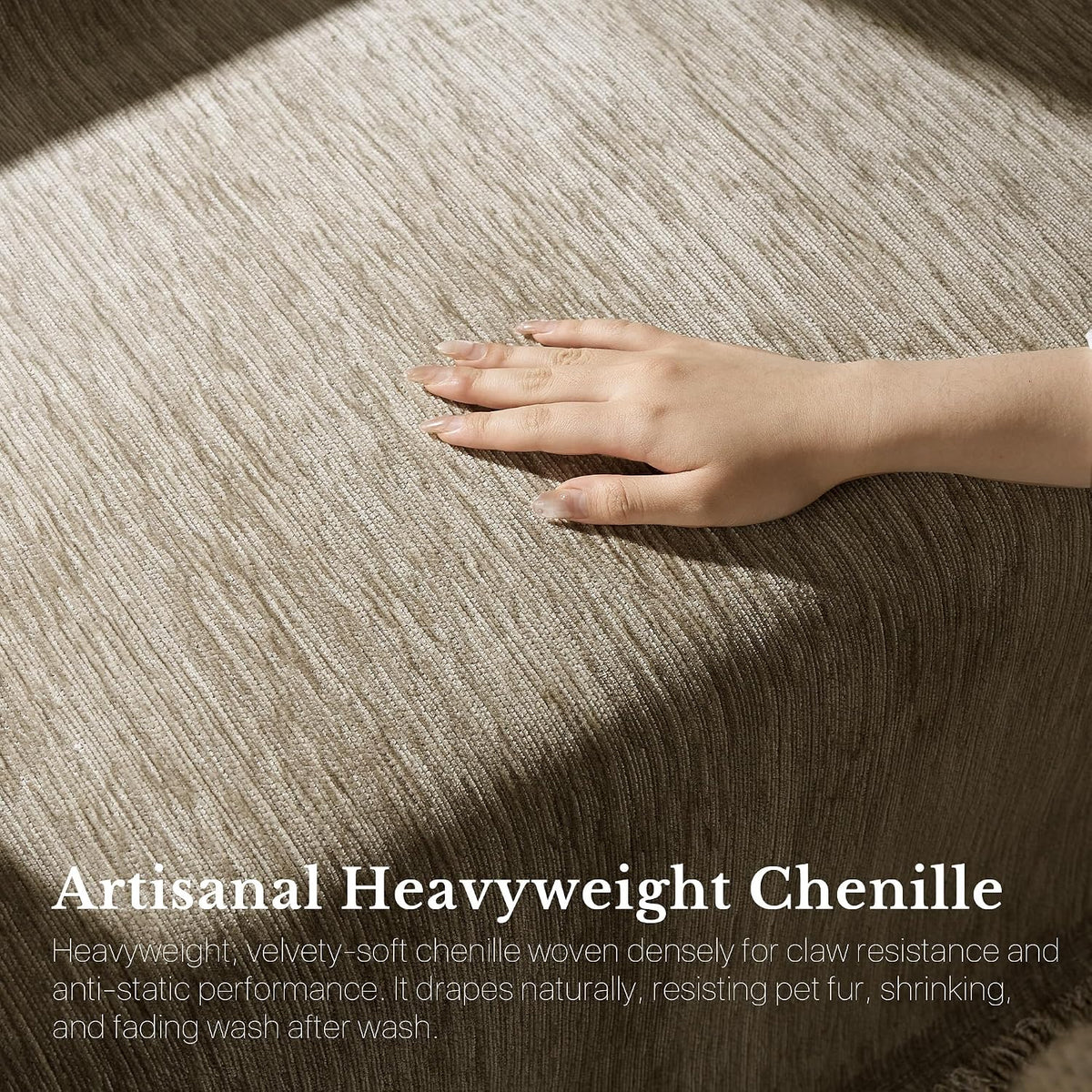 NICETOWN Two-Tone Chenille Loveseat Couch Covers, 71"x91", Charcoal Grey