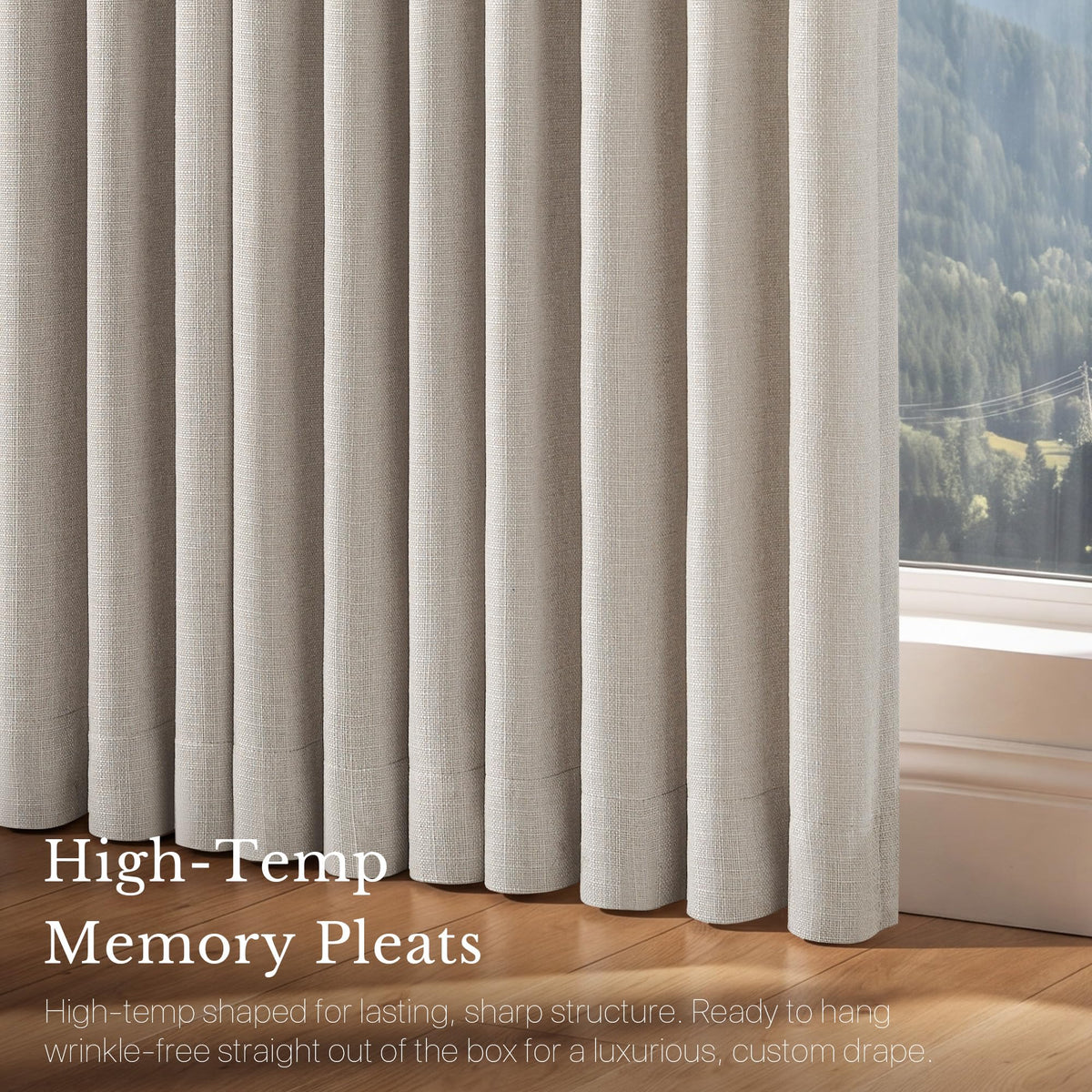 NICETOWN Ivory Pinch Pleated Curtains 108 Inches Long, 2 Panels, W40xL108