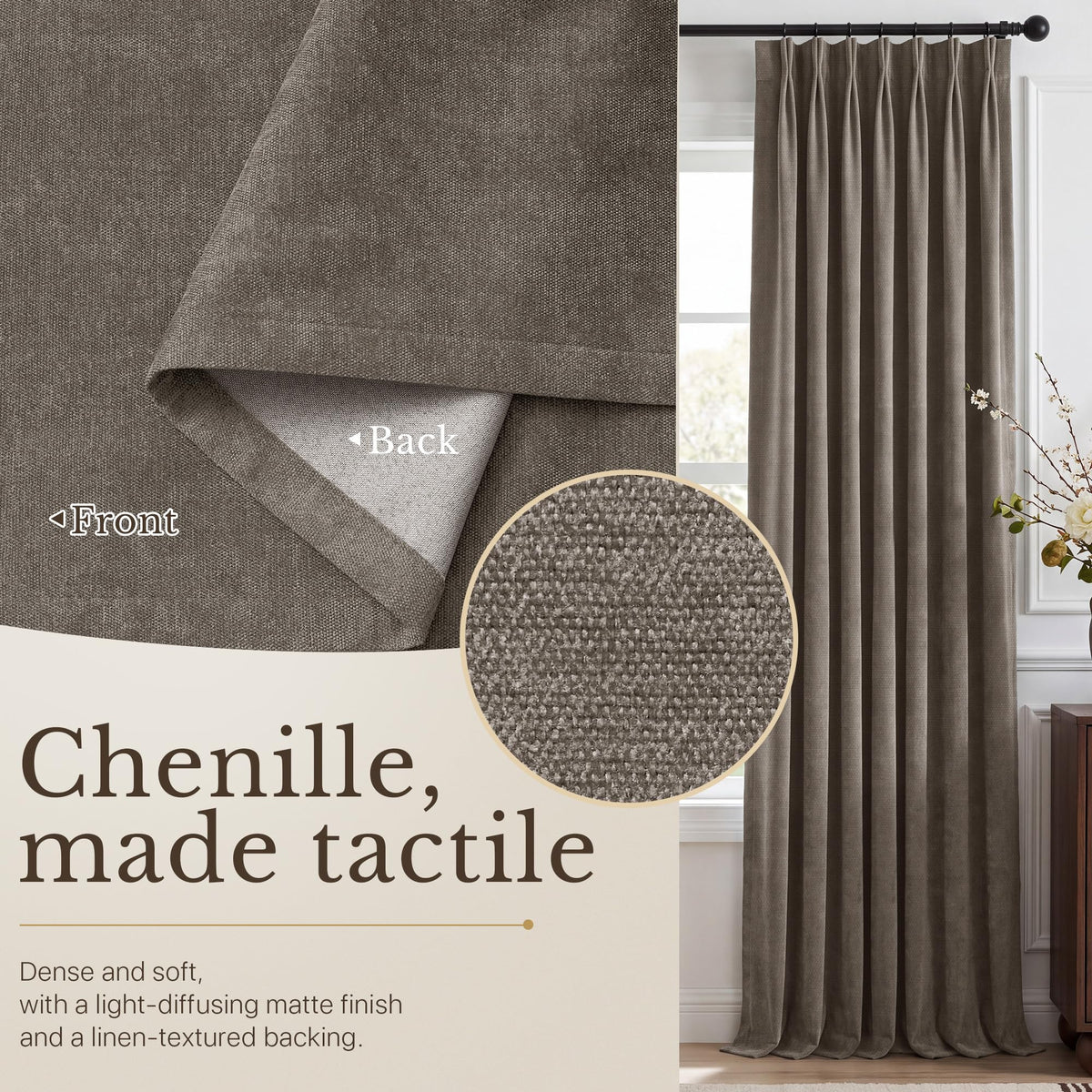 NICETOWN Pinch Pleated Blackout Curtains 84 Inch Long, Red Terracotta