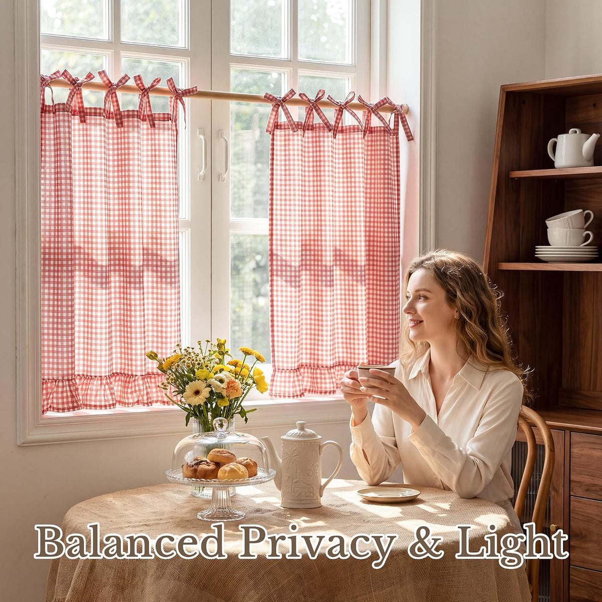 NICETOWN Oven Skirt Curtain for Kitchen Cabinet Decor 31 x 22 inches Long