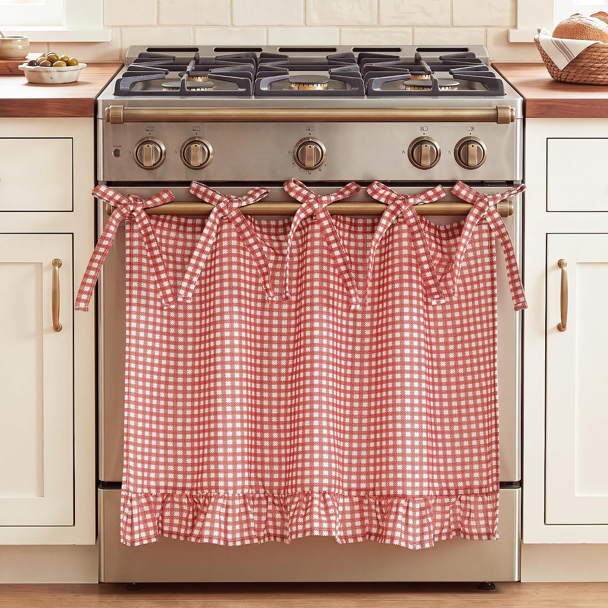 NICETOWN Oven Skirt Curtain for Kitchen Cabinet Decor 31 x 22 inches Long