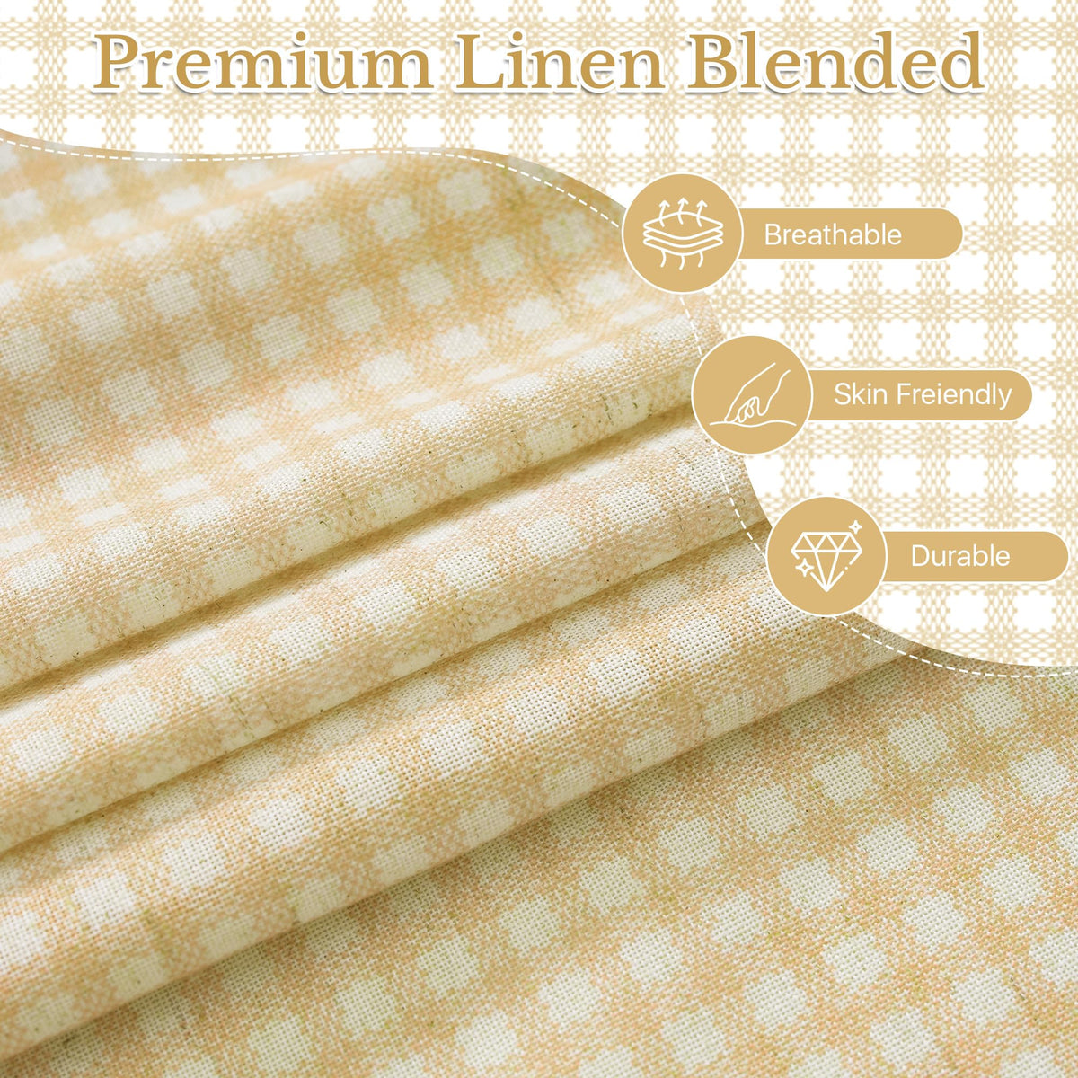 NICETOWN Sage Green Buffalo Plaid Ruffle Curtains 84 Inches Long for Bedroom, Privacy Linen Sheer Rococo Shabby Chic Window Gingham Drapes for Living Room, Rod Pocket, 40" W x 84" L, 2 Panels