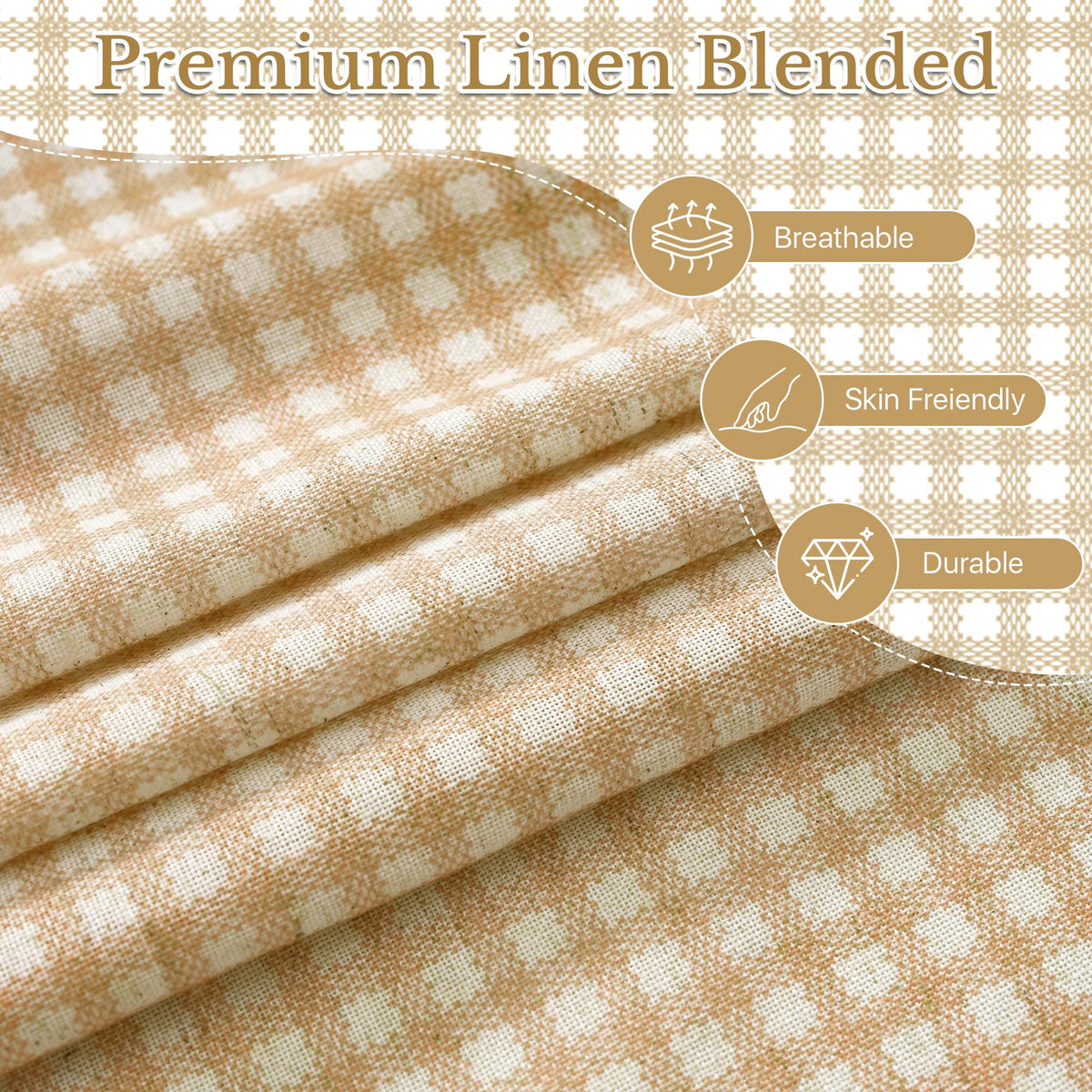 NICETOWN Sage Green Buffalo Plaid Ruffle Curtains 84 Inches Long for Bedroom, Privacy Linen Sheer Rococo Shabby Chic Window Gingham Drapes for Living Room, Rod Pocket, 40" W x 84" L, 2 Panels