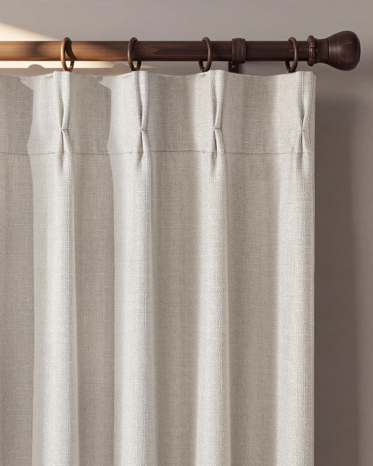 NICETOWN Ivory Pinch Pleated Curtains 108 Inches Long, 2 Panels, W40xL108