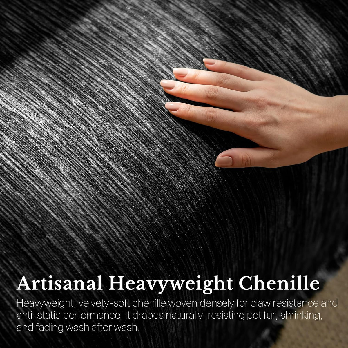 NICETOWN Two-Tone Chenille Loveseat Couch Covers, 71"x91", Charcoal Grey