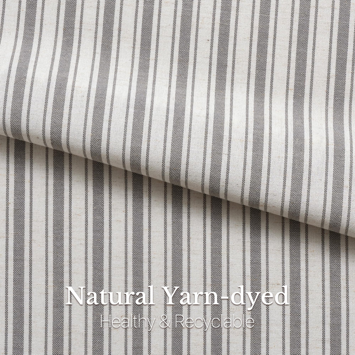 NICETOWN Beige Linen Striped Cafe Curtains 24 inches Long for Window