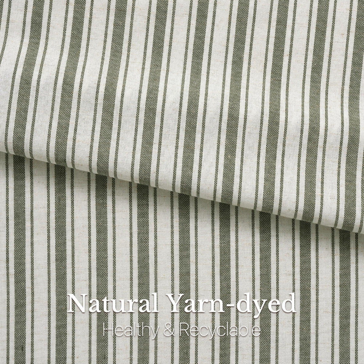 NICETOWN Beige Linen Striped Cafe Curtains 24 inches Long for Window