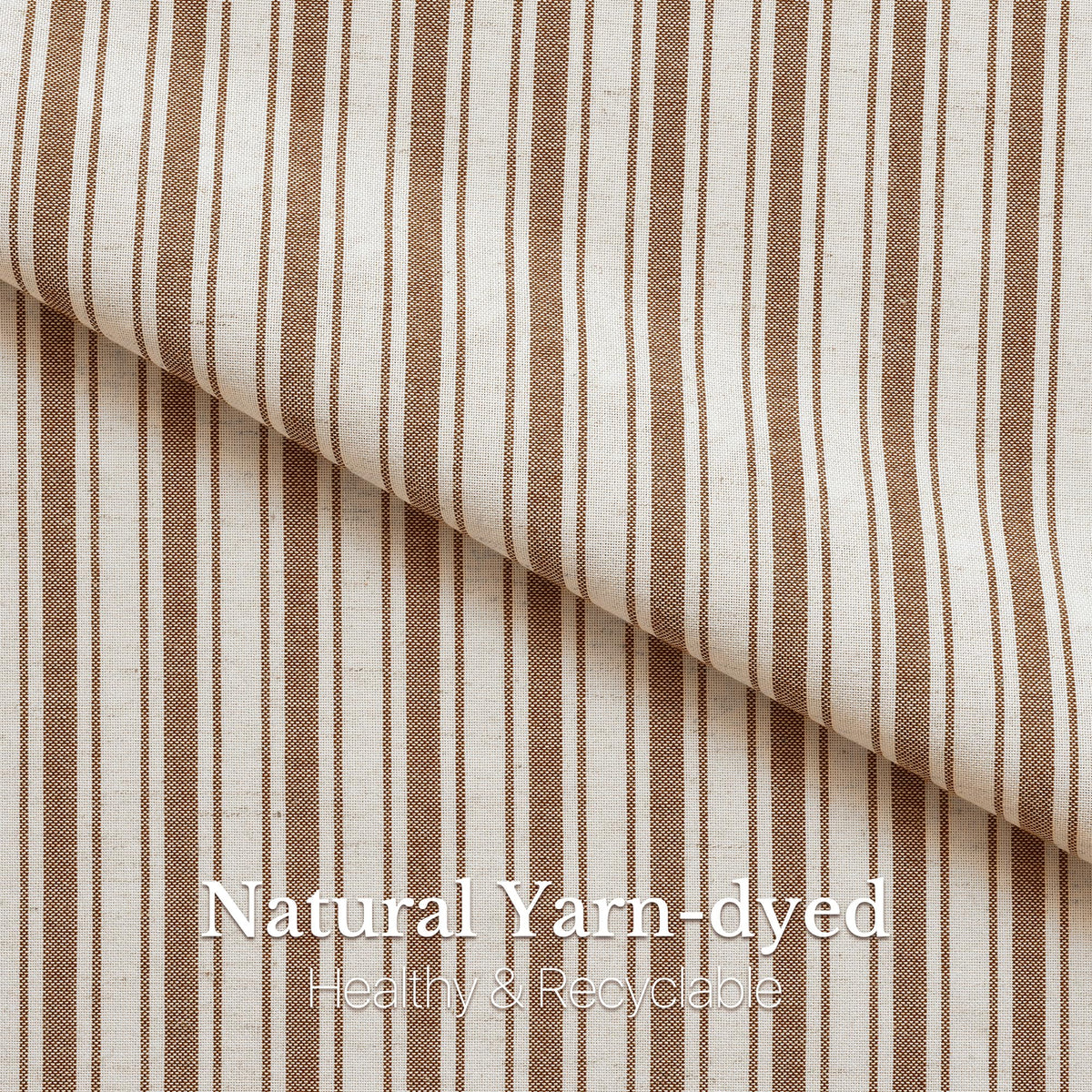 NICETOWN Beige Linen Striped Cafe Curtains 24 inches Long for Window