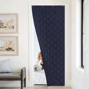Blackout Temporary Insulated Waterproof Windproof Warm Curtains#color_navy-blue