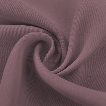 Close-up of a muted purple blackout fabric swatch, showing its smooth texture and elegant drape.