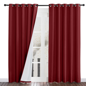 Four-Layer Dustproof Curtains#color_burgundy-red