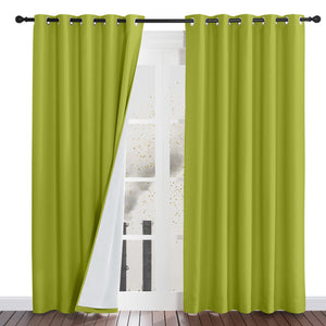 Four-Layer Dustproof Curtains#color_fresh-green