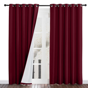 Four-Layer Dustproof Curtains#color_wine-red