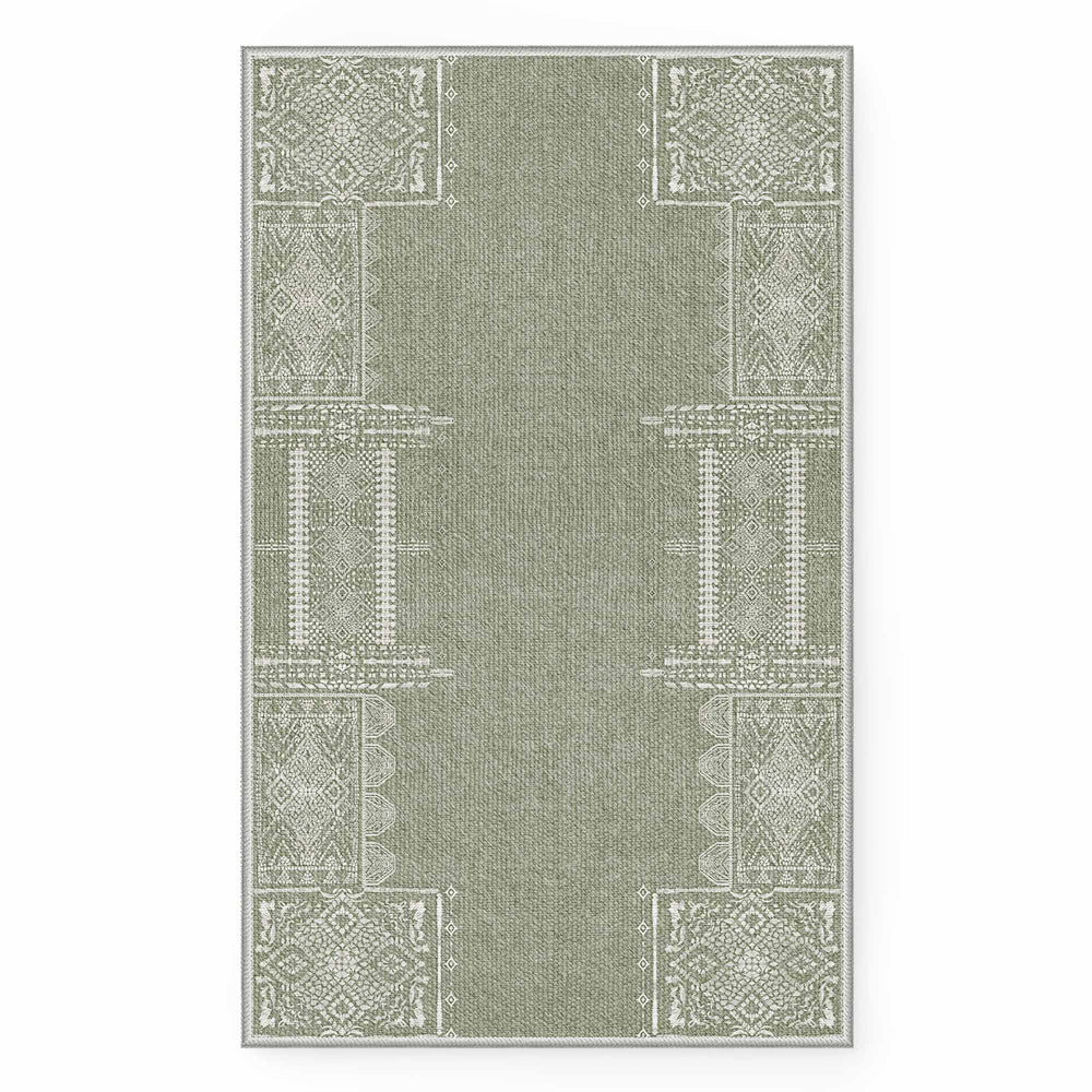 Faux Wool Rug - The Dream of Mobius#color_sage-green