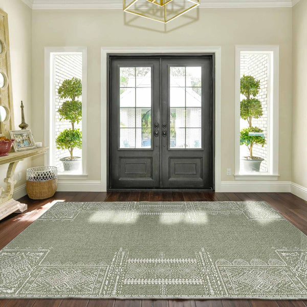 Faux Wool Rug - The Dream of Mobius#color_sage-green