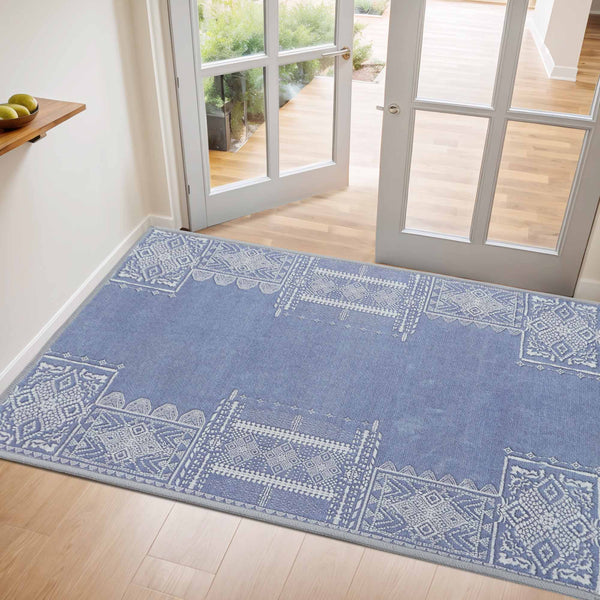 Faux Wool Rug - The Dream of Mobius#color_stone-blue