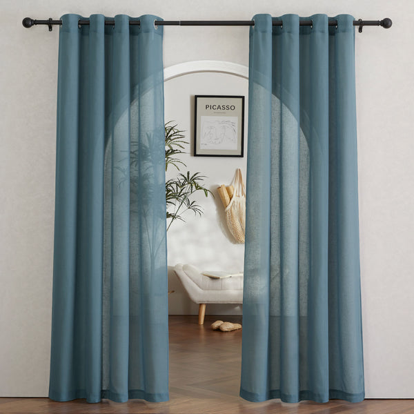 Faux Linen Sheer Curtains#color_smoke-blue