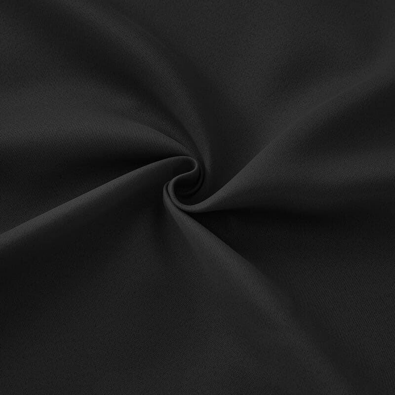 Close-up of dark grey flame retardant curtain fabric, showcasing its subtle weave and soft, elegant folds.