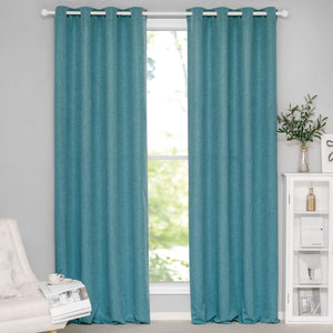 Soft Cotton Linen Curtains#color_blue