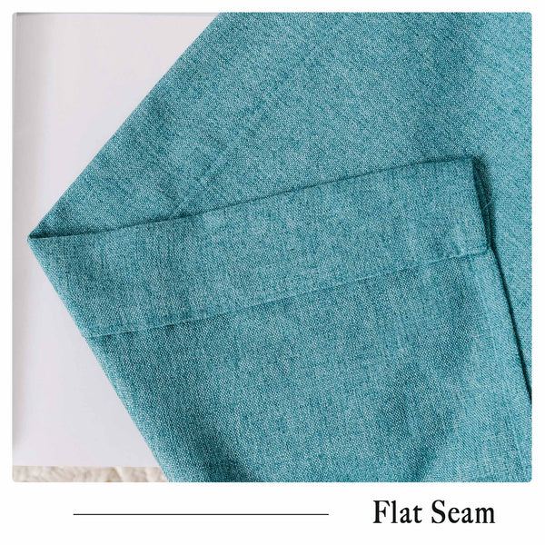 Soft Cotton Linen Curtains#color_blue