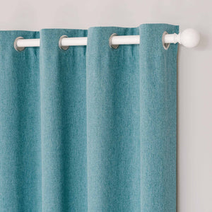 Soft Cotton Linen Curtains#color_blue