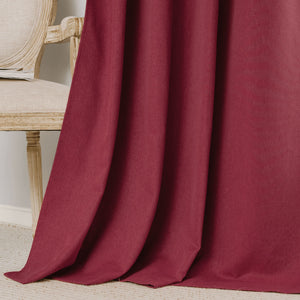 Soft Cotton Linen Curtains#color_red