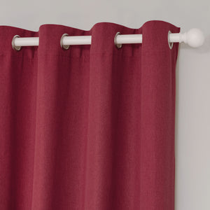 Soft Cotton Linen Curtains#color_red