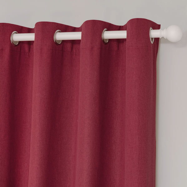 Soft Cotton Linen Curtains#color_red