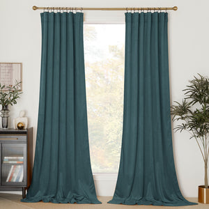 Velvet Curtains#color_greyish-blue