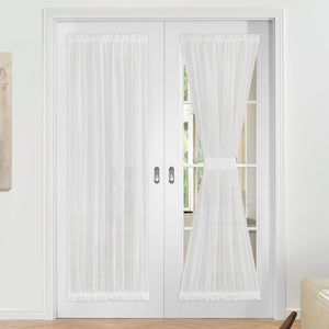 Voile Sheer Door Curtains#color_ivory