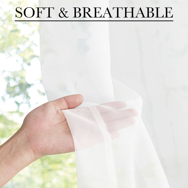 Voile Sheer Door Curtains#color_ivory