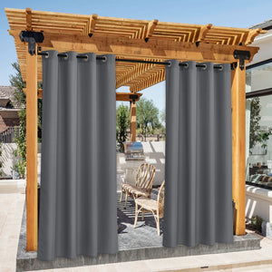 Waterproof Canvas Outdoor Curtains#color_grey