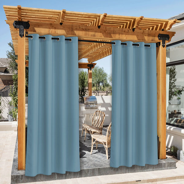 Waterproof Canvas Outdoor Curtains#color_teal