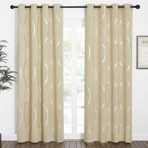 Wave Line Blackout Curtains#color_biscotti-beige