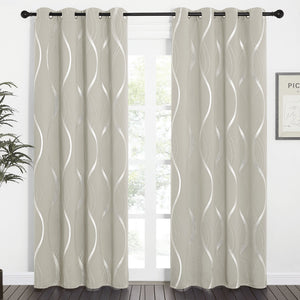 Wave Line Blackout Curtains#color_natural