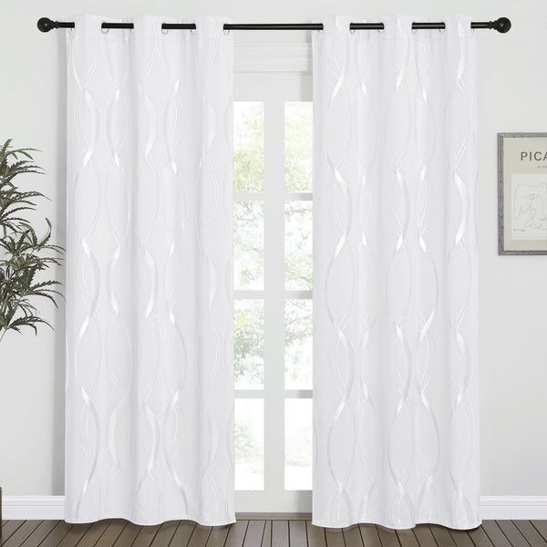 Wave Line Blackout Curtains#color_white