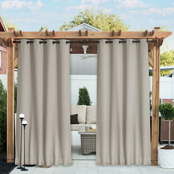 Waterproof Blackout Outdoor Curtains#color_natural