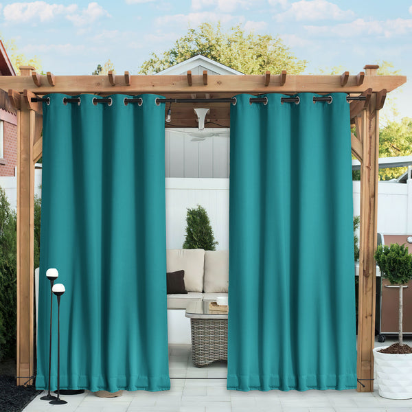 Waterproof Blackout Outdoor Curtains#color_peacock-teal