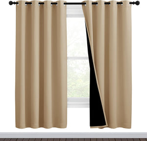 White 100% Blackout Thermal Insulated Window Drapes (Pair)