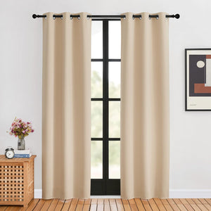 Blackout Thermal Insulated Grommet Window Drapes (Pair)
